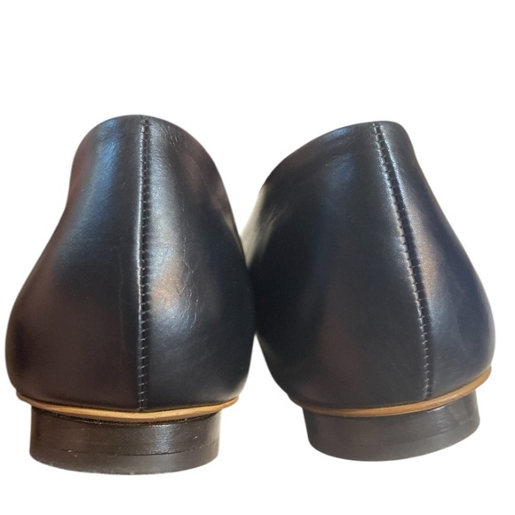 Everlane Black Minimalist Leather Square Toe Flats size 5.5 Made in Italy - Picture 7 of 8